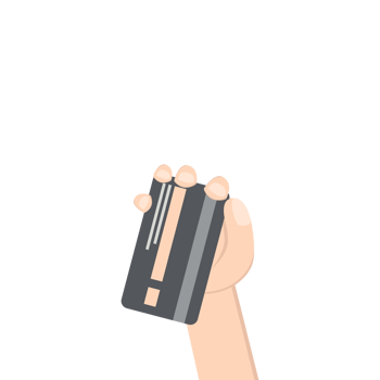 hand holding credit card pay bill png