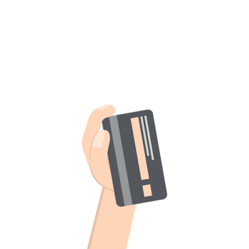 hand holding credit card pay bill png