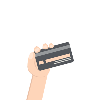 hand holding credit card pay bill png