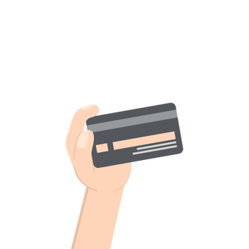 hand holding credit card pay bill png