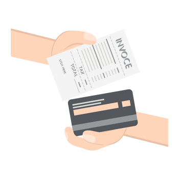 hand holding credit card pay bill png