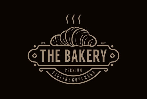 Vintage Retro Bakery Bake Shop Label frame Logo design vector illustration