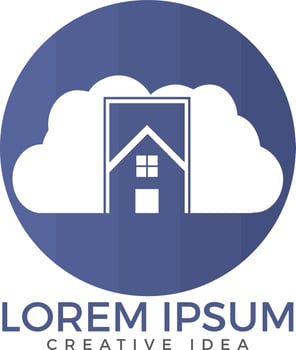 Cloud House Logo Design. Home cleaning or delivery company business logo. vector