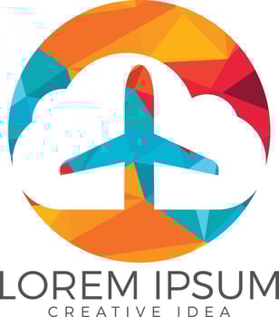 Creative cloud travel logo design. Plane and cloud icon design. vector
