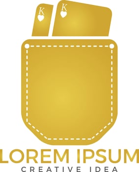 Pocket and cards logo design. Poker, casino vector logo, sign.
