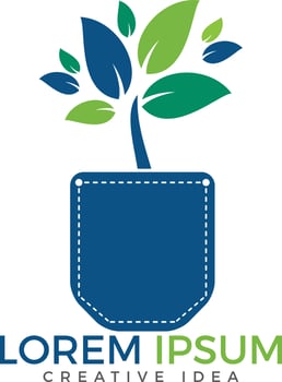 Pocket Tree logo. Pocket garden logo design template. vector