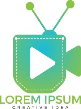 Pocket tv logo design. TV app icon concept. vector