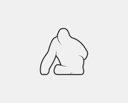 Gorilla outline vector silhouette