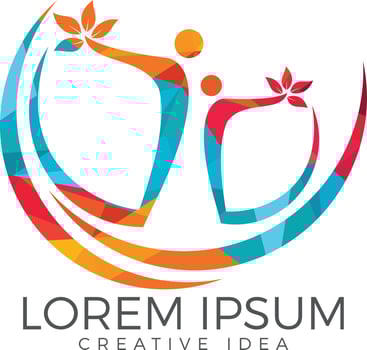 Human friendship and bonding logo design. Human health and nature sign. organic people logo. vector