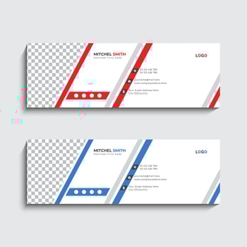 Creative best email signature design template or professional facebook cover design template vector