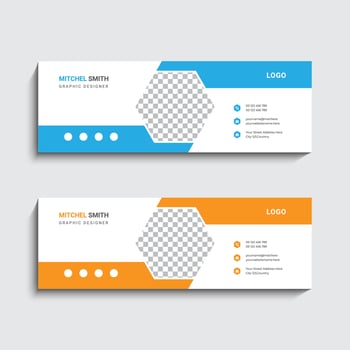 Creative best email signature design template or professional facebook cover design template vector
