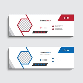 Creative best email signature design template or professional facebook cover design template vector