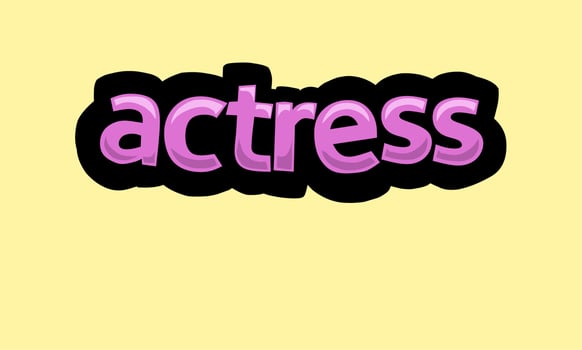 ACTRESS writing vector design on a yellow background