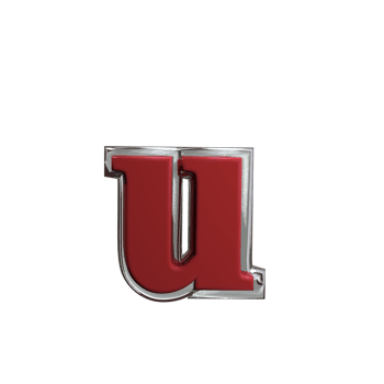Letter u 3D Rendering Red color png