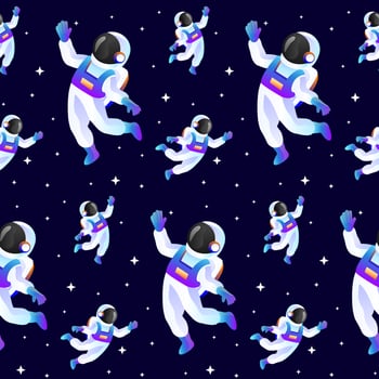 Astronaut Vector Seamless Pattern