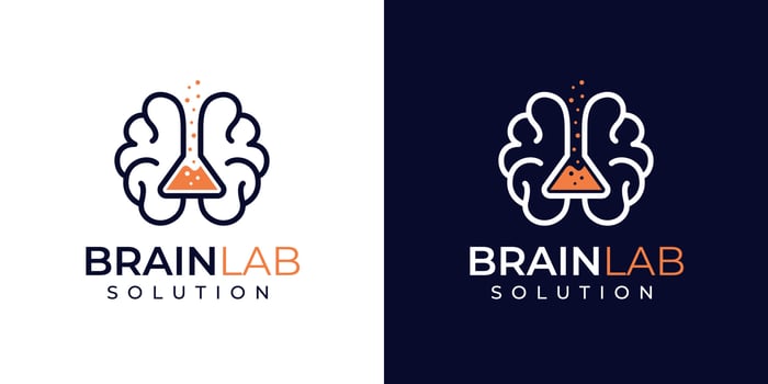 Brain and Lab logo design vector