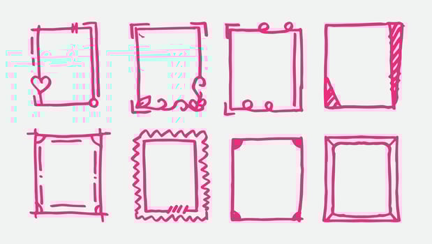 Set Doodle Frames Vector Illustration Set