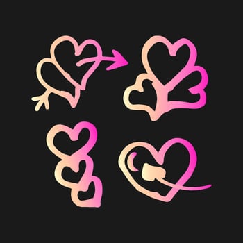 Hand Drawn Doodle Love Swirls arrows decor Element vector