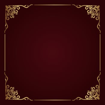 gold vintage frame border ornament vector