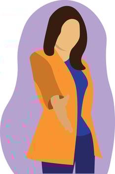 Girl Handshake Flat Vector Illustration