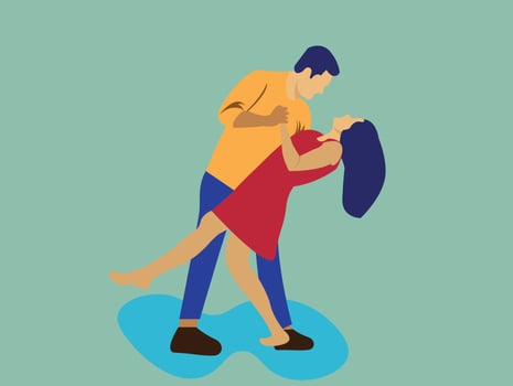 Romantic Love Couple Flat Vector Illustration