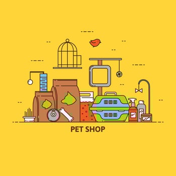 Unique example of the concept pet shop vector