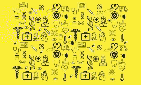 simple patterns with icons related to Healthcare and Medical illustration design vector