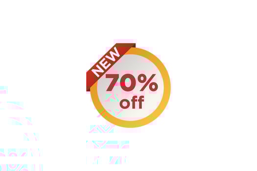 70 discount, Sales Vector badges for Labels, , Stickers, Banners, Tags, Web Stickers, New offer. Discount origami sign banner.