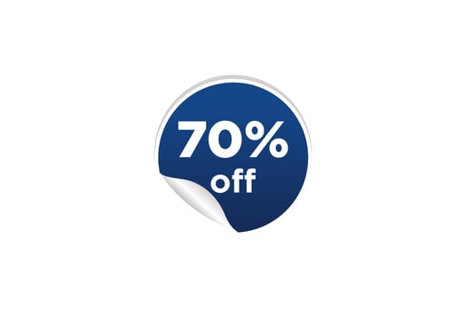 70 discount, Sales Vector badges for Labels, , Stickers, Banners, Tags, Web Stickers, New offer. Discount origami sign banner.