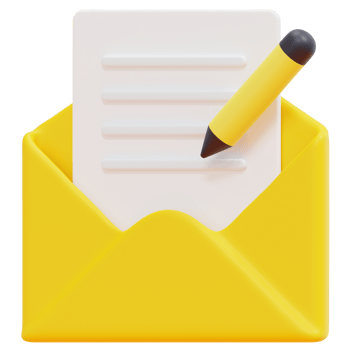 write mail 3d render icon illustration png