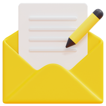 write mail 3d render icon illustration png