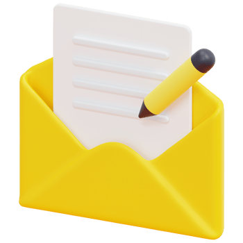 write mail 3d render icon illustration png