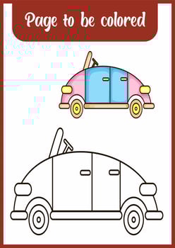 coloring book for kids. car vector