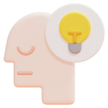 idea 3d render icon illustration png