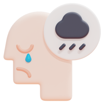 sadness 3d render icon illustration png