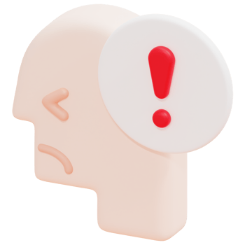 worried 3d render icon illustration png