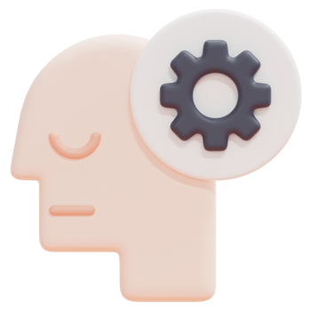 thinking 3d render icon illustration png