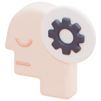 thinking 3d render icon illustration png