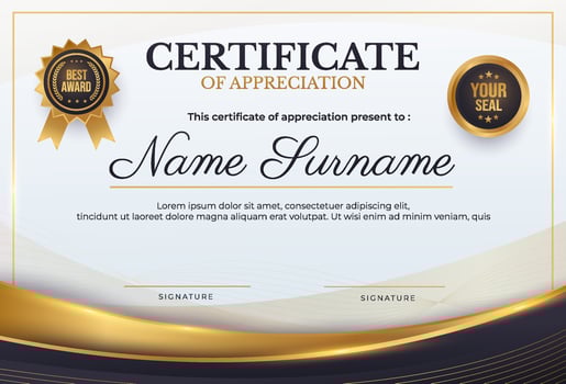 Certificate Appreciation Luxury Background vector