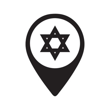 Jewish Map Pin Icon vector