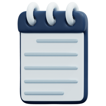 notepad 3d render icon illustration png