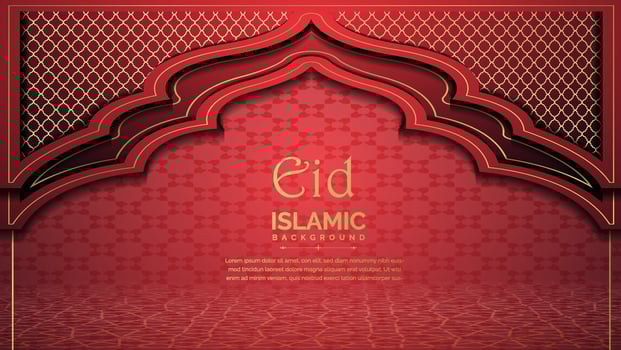 Eid Mubarak Islamic luxury ornament background vector