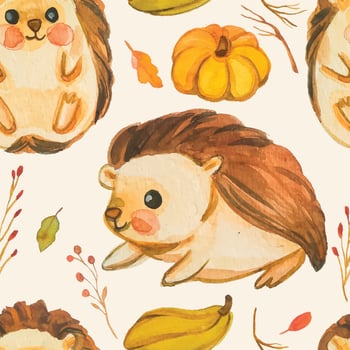 cute watercolor fall pattern vector
