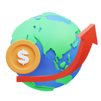 International financial inflation 3d illustration rendering png