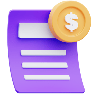 Business payment invoice 3d illustration rendering png