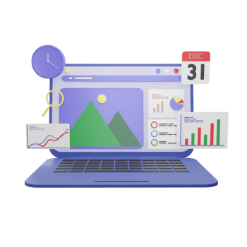 laptop screen with SEO. Search engine optimization concept. 3D minimal app development and web design concept, user interface optimization. 3D render illustration png