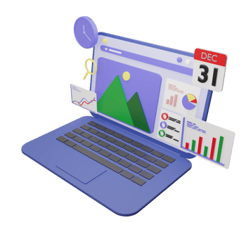 laptop screen with SEO. Search engine optimization concept. 3D minimal app development and web design concept, user interface optimization. 3D render illustration png