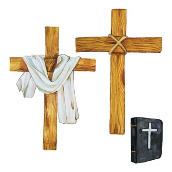 watercolor cross christian clip art vector