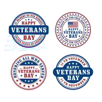Badge stamp veterans day design collection vector