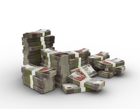 Stack of Egyptian pound notes. 3D rendering of bundles of banknotes png
